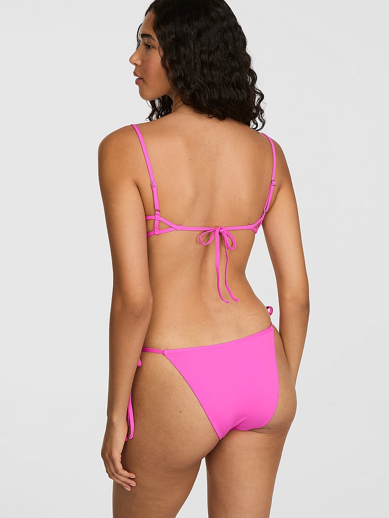 PINK SWIM Tiny Strappy Bikini Top, Pink Berry, onModelBack, 2 of 3