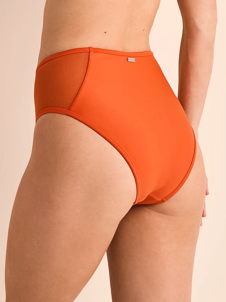 Victoria's Secret, Adore Me Terri High-Waist Swim Bottom, Tigerlily, onModelBack, 2 of 2