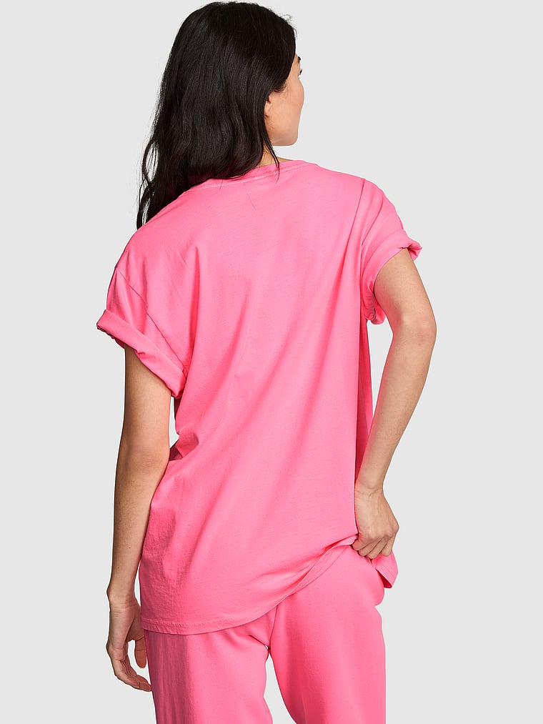 PINK Campus Cotton™ Tee, Pink, onModelBack, 2 of 2