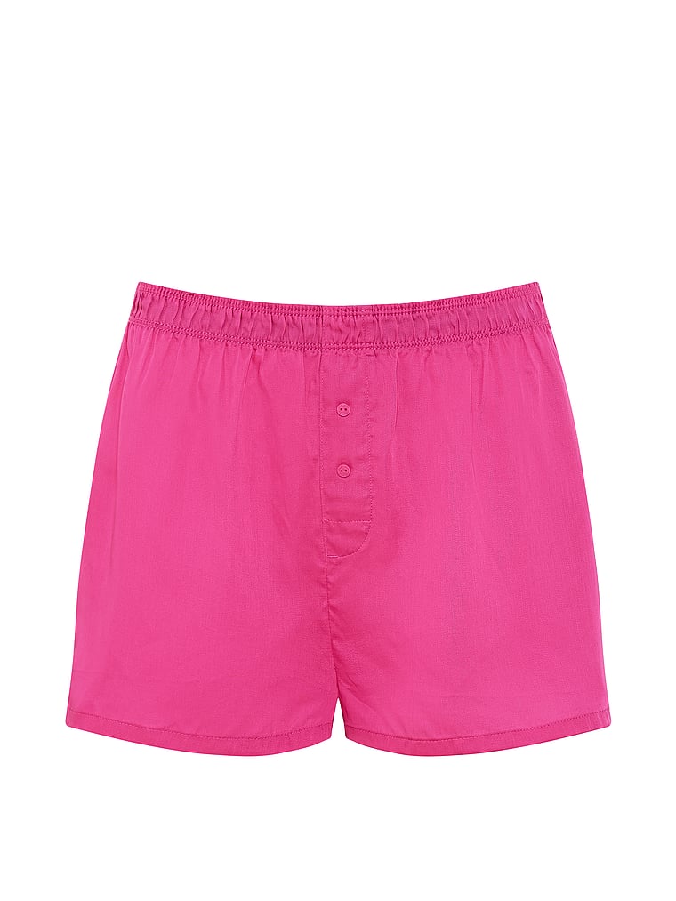 PINK Silky Sleep Shine Boxy Pajama Shorts, Pink Fire Watermelon, offModelFront, 3 of 4
