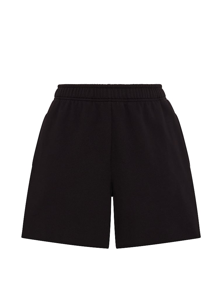 PINK Campus Fleece™ Shorts, Pure Black, offModelFront, 3 of 3