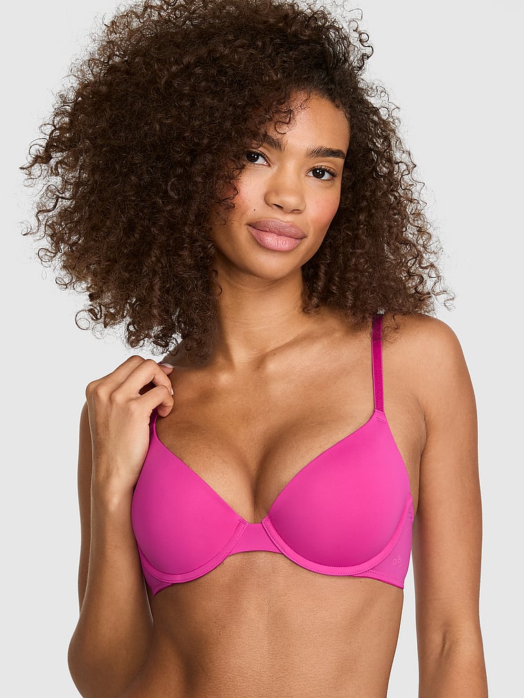 PINK Wear Everywhere™ Push-Up Bra, Pink Fire, onModelFront, 1 of 4