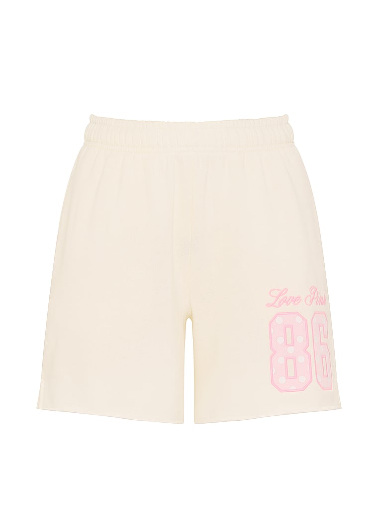 PINK Campus Fleece™ Shorts, Cozy White, offModelFront, 3 of 3