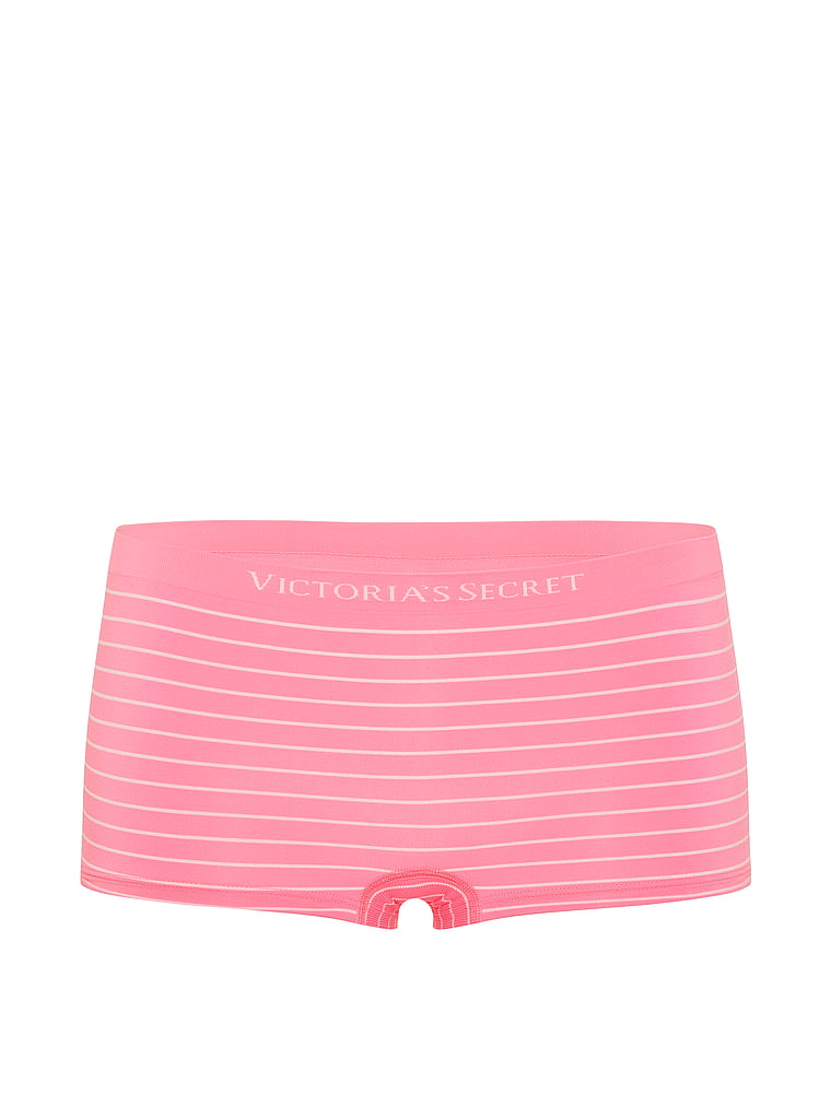 Victoria's Secret, Seamless Seamless Boyshort Panty, Sexy Little Pink Pinstripes, offModelFront, 3 of 3