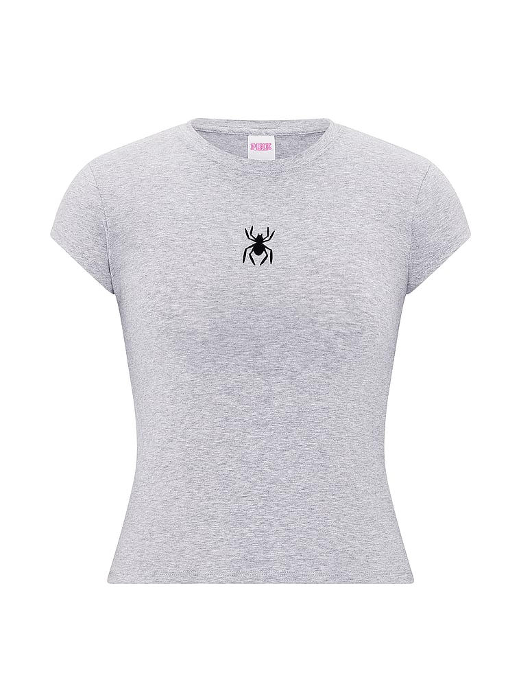 Buy Cotton Baby Tee, Heather Grey - Order Tops online - PINK US