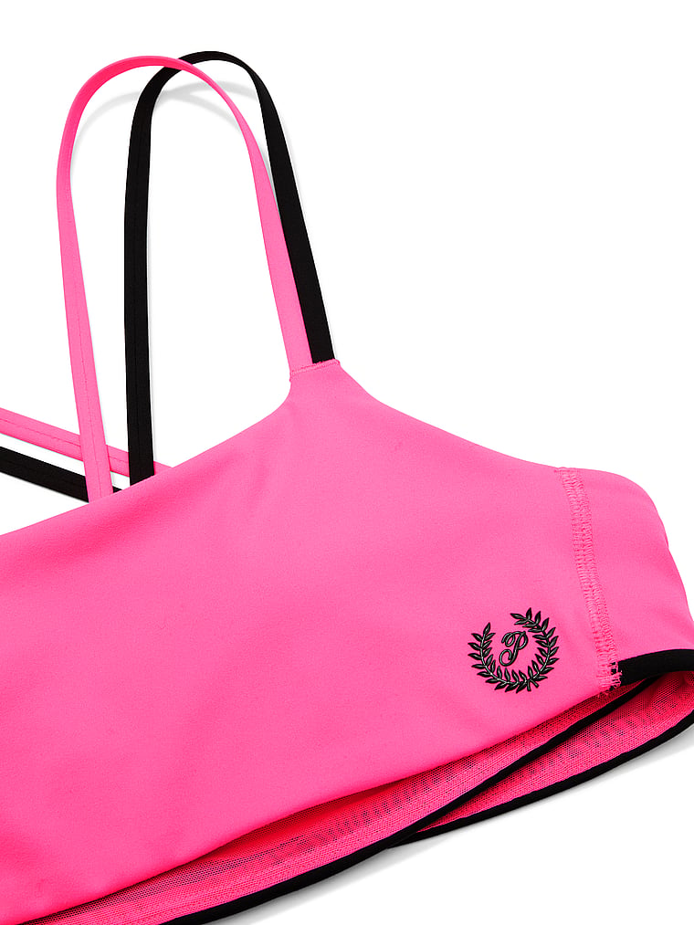 PINK PINK Relay™ Square-Neck Cross-Back Sports Bra, Fall For Me Pink, detail, 5 of 5