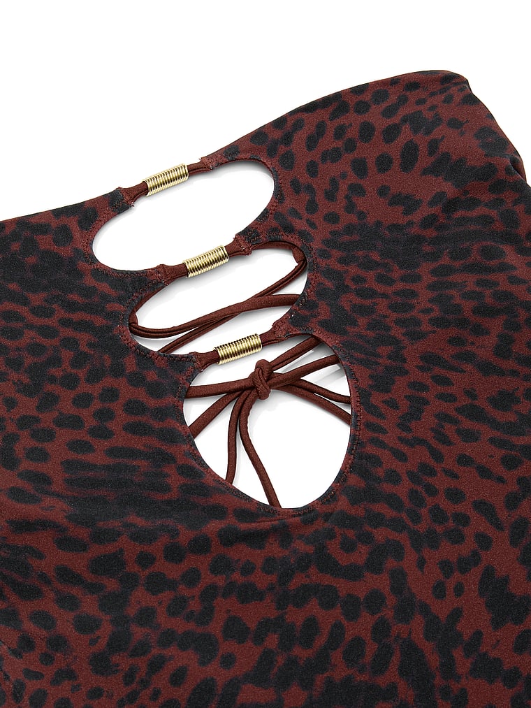Reversible Cut-Out Rings Strapless One-Piece Swimsuit