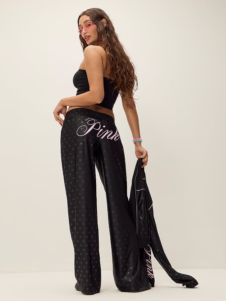 Satin Straight-Leg Pants