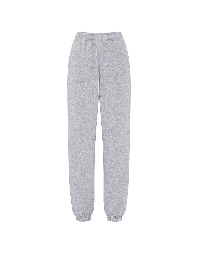 PINK Campus Fleece™ Sweatpants, Heather Grey, offModelFront, 4 of 4