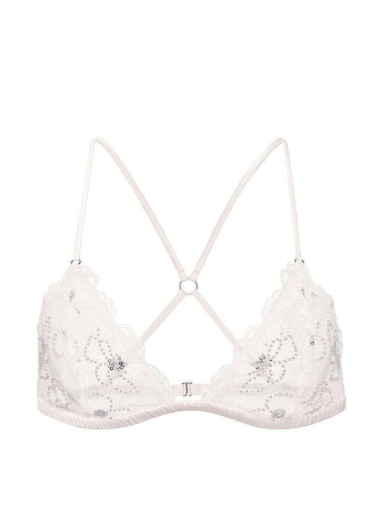 Victoria's Secret, Dream Angels Atelier x Victoria's Secret Bridal Triangle Bra, Coconut White, offModelFront, 3 of 4