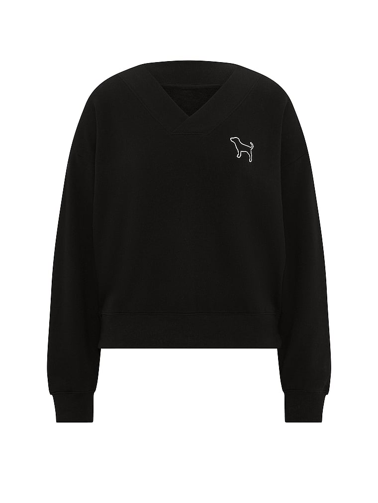 Buy Campus Fleece™ V-Neck Sweatshirt, Pure Black - Order Hoodies