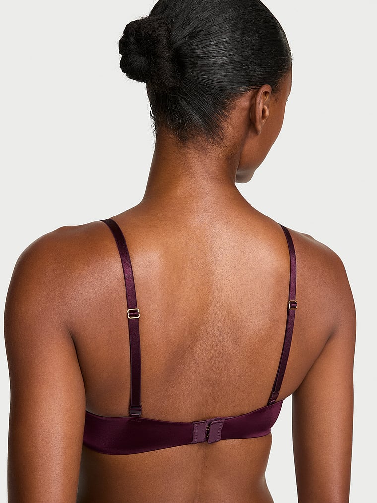 Victoria's Secret, Very Sexy Bombshell Logo Shine Strap Add-2-Cups Push-Up Bra, Winter Wine, onModelBack, 2 of 3 Tsheca  is 5'9" or 175cm and wears 34B or Small
