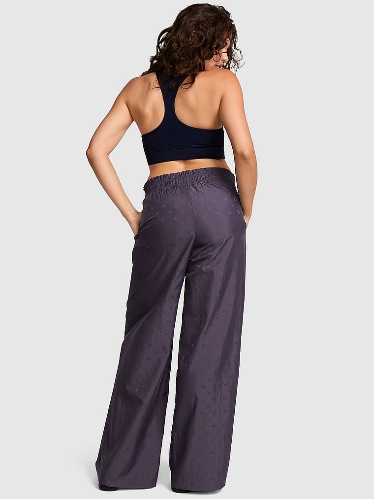 PINK Logo Jacquard Straight-Leg Pants, Twilight Grey, detail, 4 of 4