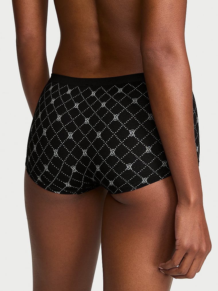 Victoria's Secret, Seamless Seamless Boyshort Panty, Black Diamond Logos, onModelBack, 2 of 3 Tsheca  is 5'9" or 175cm and wears Small
