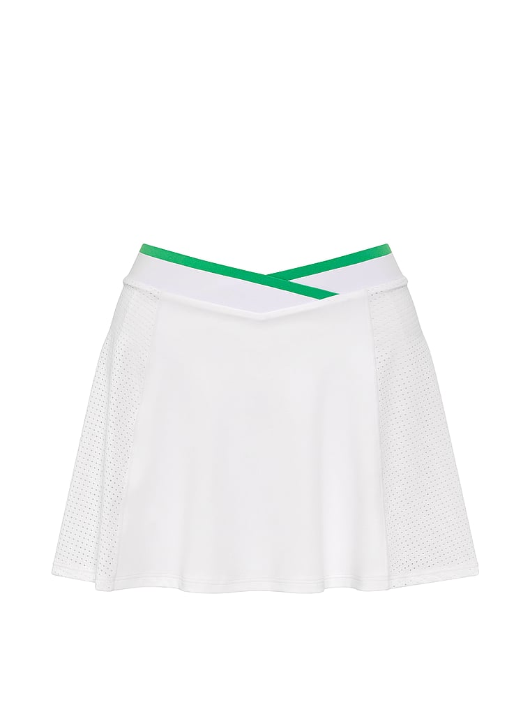 Victoria's Secret, VSX VSX Elevate™ Pleated Skirt, VS White, offModelFront, 4 of 4