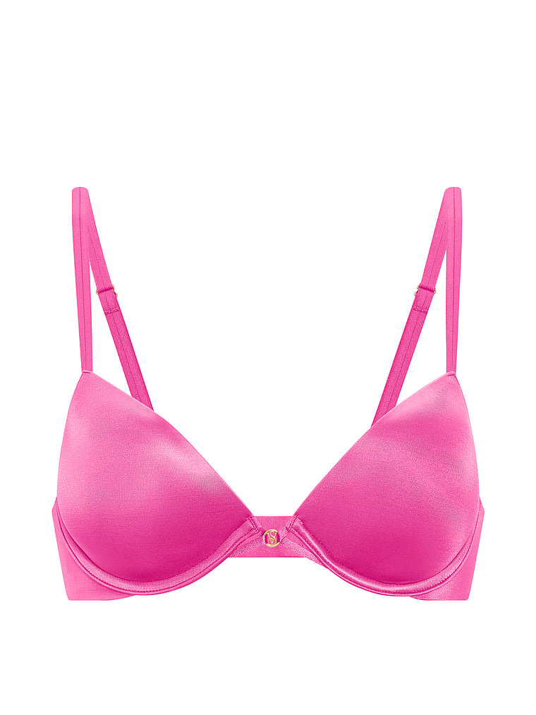 Victoria's Secret, Very Sexy Rose Lace Push-Up Bra, Pink Fire, offModelFront, 3 of 3