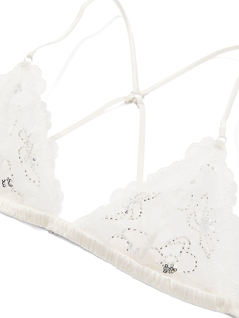 Victoria's Secret, Dream Angels Atelier x Victoria's Secret Bridal Triangle Bra, Coconut White, detail, 4 of 4