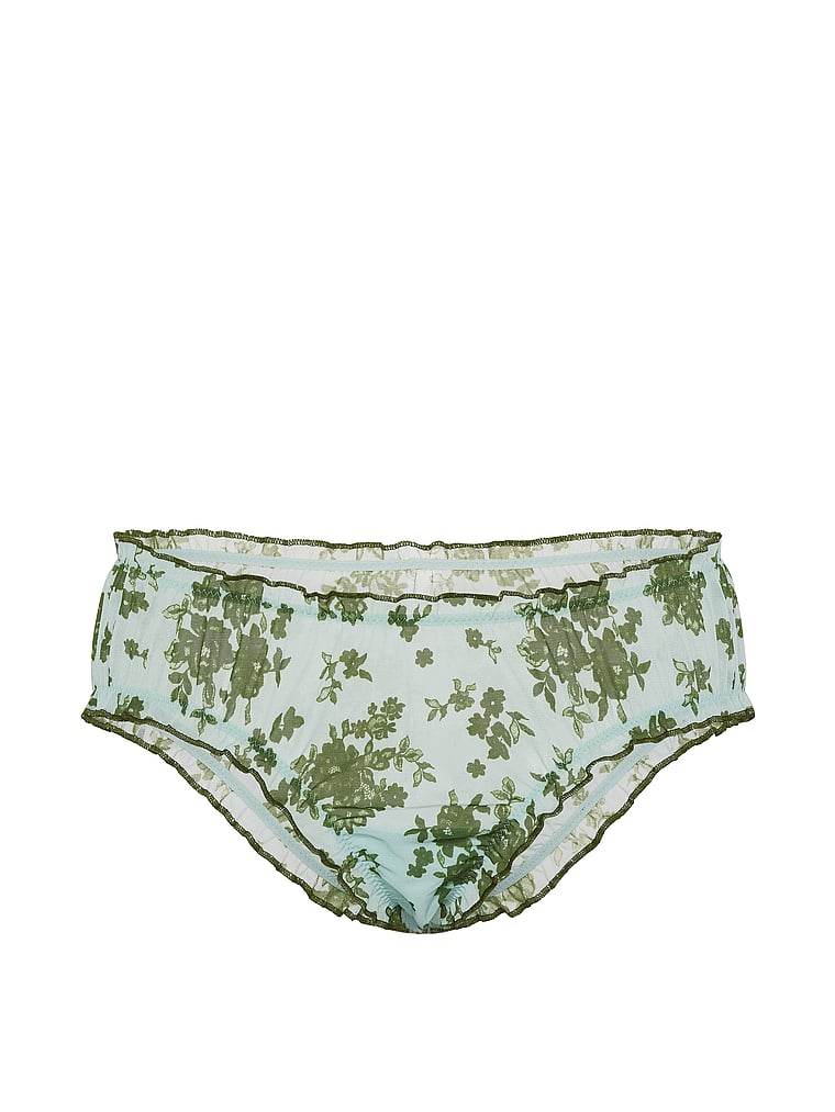 PINK PINK Wink™ Ruﬄe Cheeky Panty, Harbor Gray Floral, offModelFront, 3 of 3