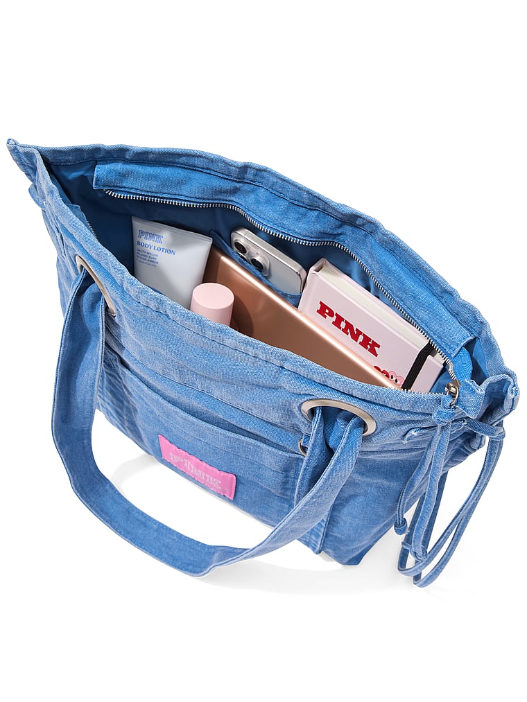 Pink Canvas Tote Bag - Thumbnail 3