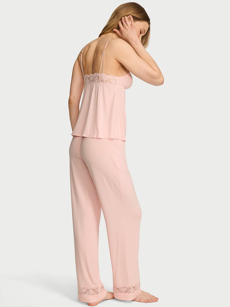 Buy SoSoft™ Modal Lace-Trim Cami & Pants Set, Purest Pink - Order