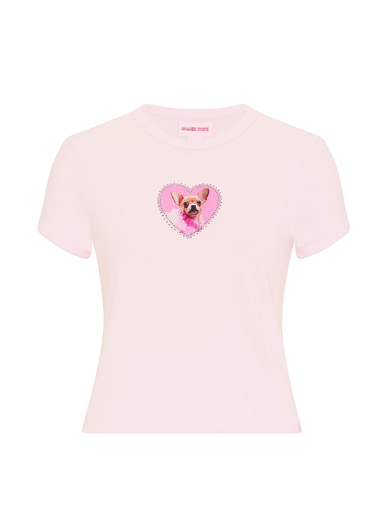 PINK | Elle PINK | Elle Baby Tee, Pink Tulip Bruiser, offModelFront, 4 of 4