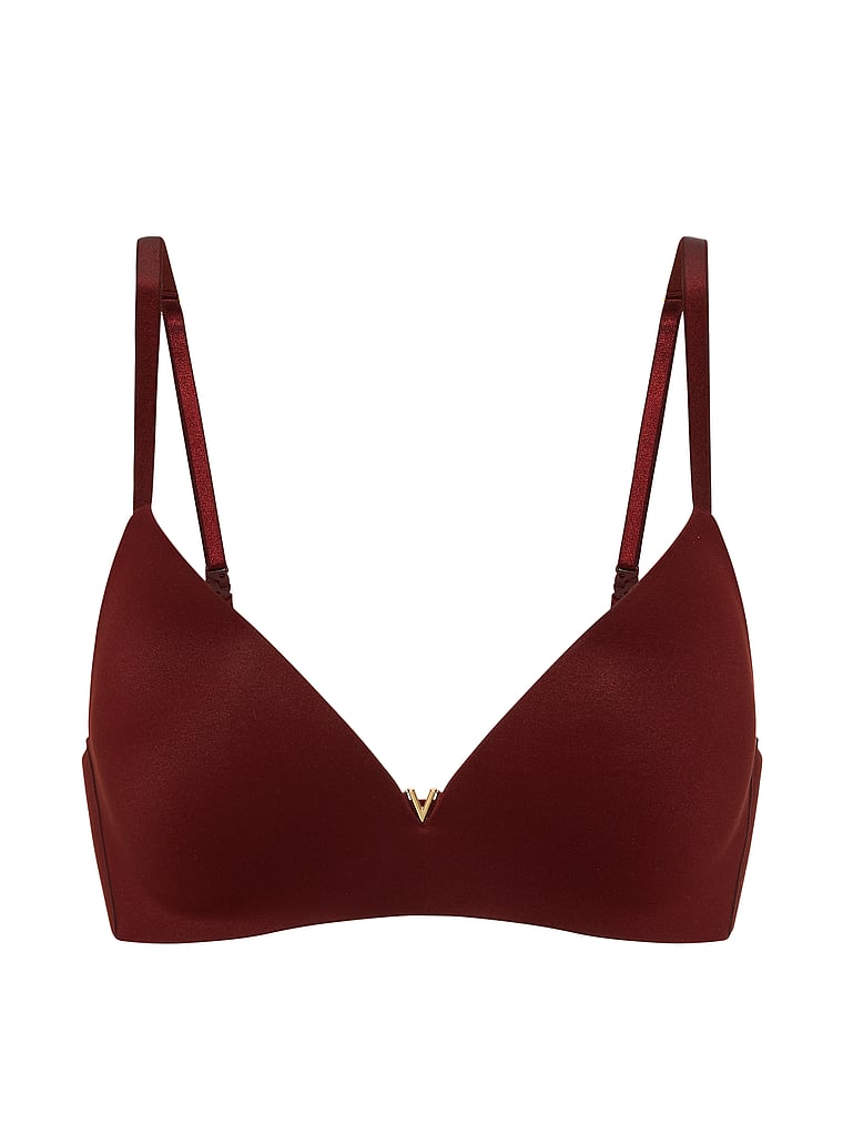Victoria's Secret, Love Cloud Wireless Push-Up Bra, Cherrywood, offModelFront, 4 of 4