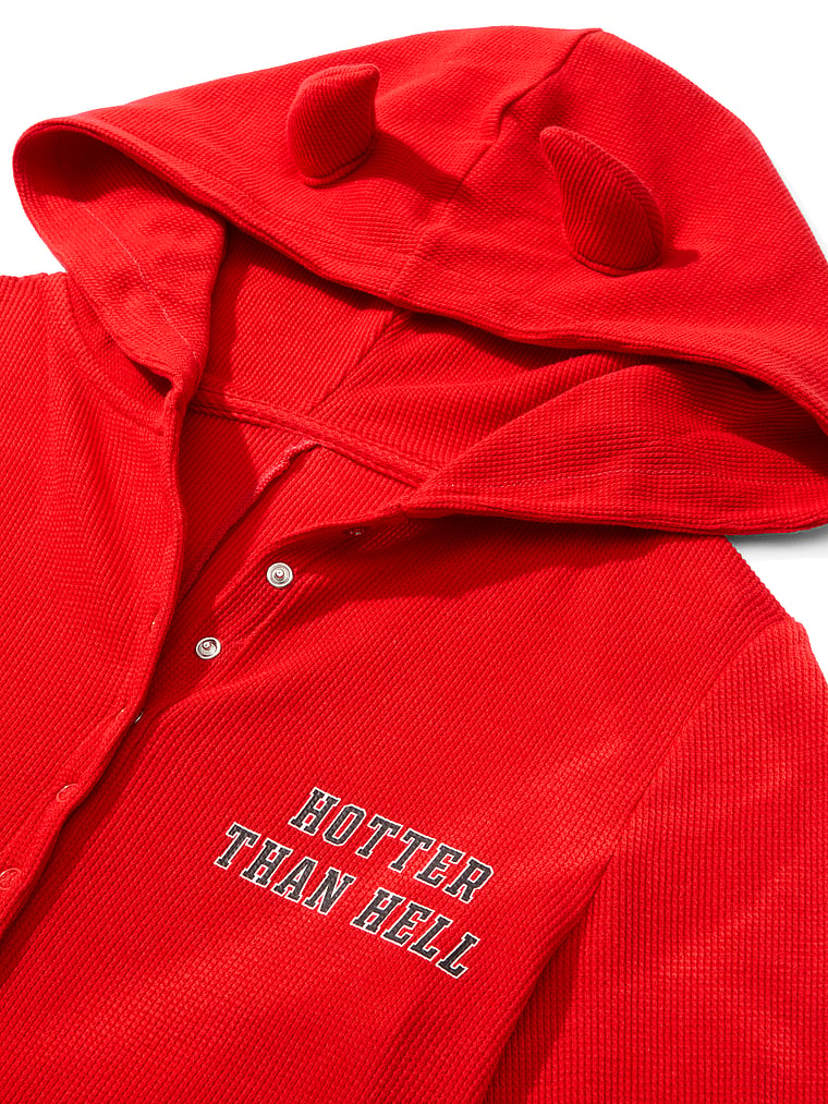 PINK Halloween Romper, Bright Vermillion Devil, detail, 5 of 5