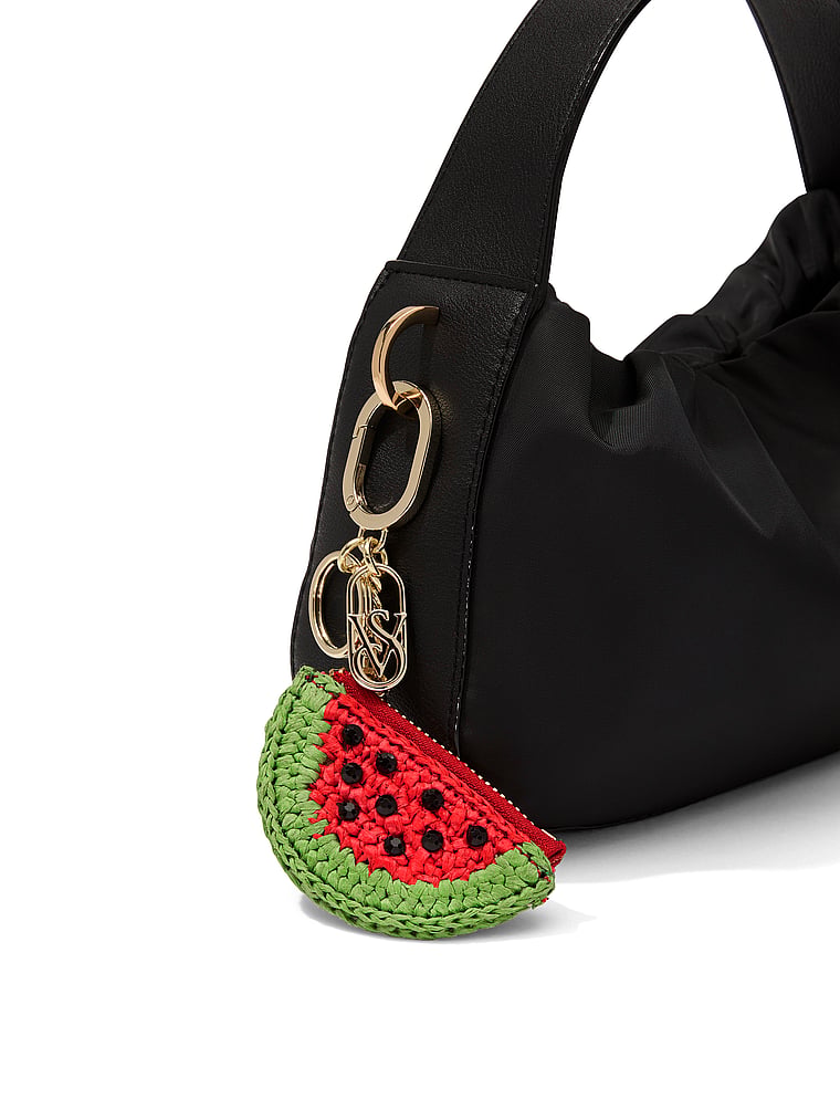Victoria's Secret, Victoria's Secret Watermelon Bag Charm Keychain, Coral Watermelon, onModelBack, 2 of 2