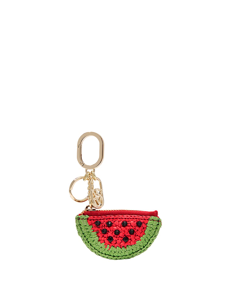 Victoria's Secret, Victoria's Secret Watermelon Bag Charm Keychain, Coral Watermelon, onModelFront, 1 of 2