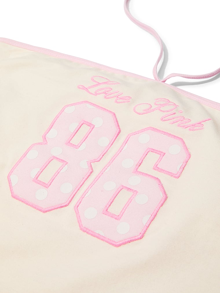 PINK All-Day Cotton™ Side-Ruched Tube Top, Cozy White, detail, 4 of 5