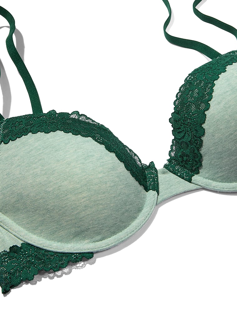 PINK Wear Everywhere™ Push-Up Bra, Heather Soft Sage, detail, 4 of 4