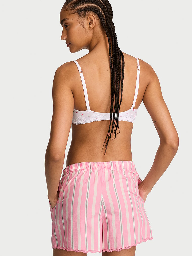 Victoria's Secret, Victoria's Secret Mix & Match Sleep Heritage Cotton Pajama Shorts, Sexy Little Pink Stripes, onModelBack, 2 of 4 Anyeline is 5'10" or 178cm and wears Small