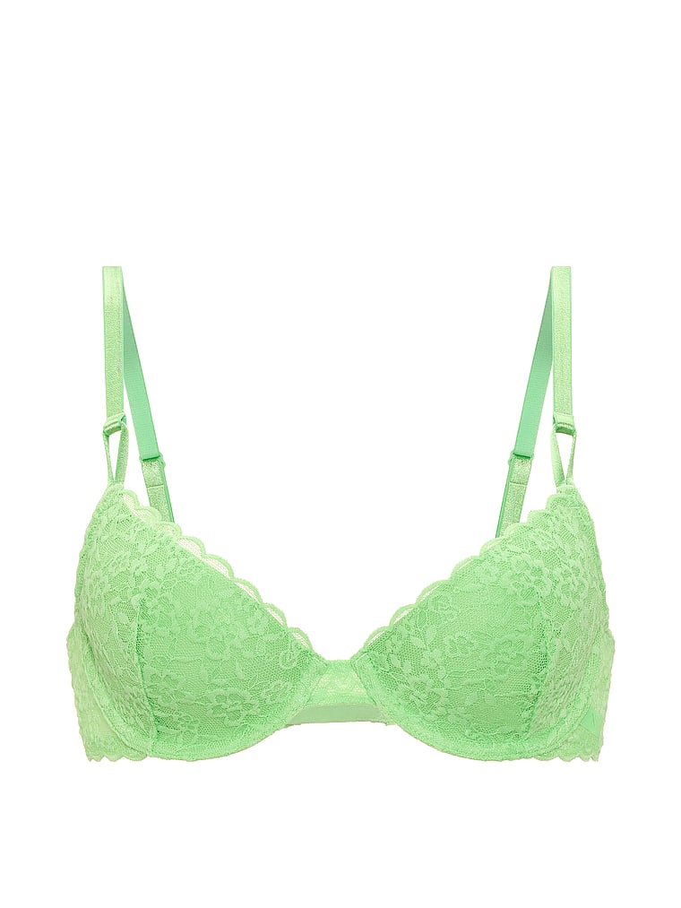 Victoria's Secret, Victoria's Secret Sexy Tee Smooth Lightly Lined Demi Bra, Green Pistachio, offModelFront, 3 of 3