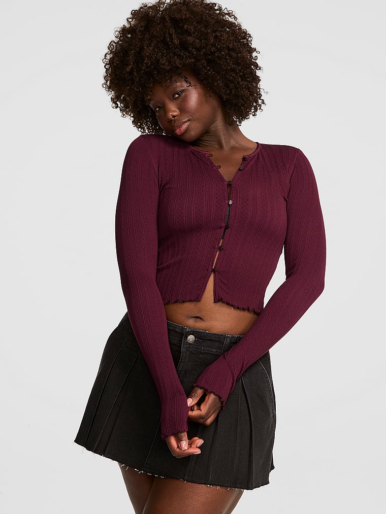 Buy AnyWear Cropped Cardigan, Capri Blue - Order Hoodies