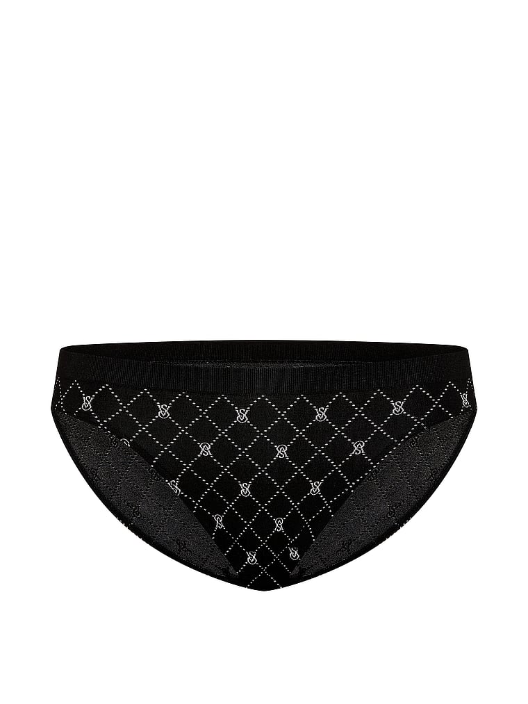 Victoria's Secret, Seamless Seamless Bikini Panty, Black Diamond Logos, offModelFront, 3 of 3