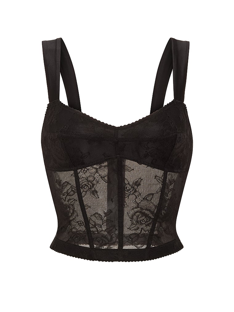 Rose Lace & Satin Bra Top