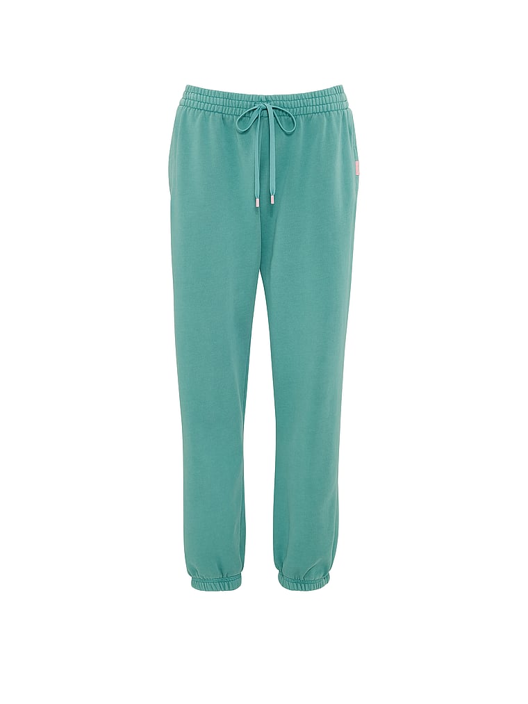 Victoria's Secret, Angel Essentials Iconic Fleece Relaxed Jogger Sweatpant, Dusty Turquoise, offModelFront, 3 of 3