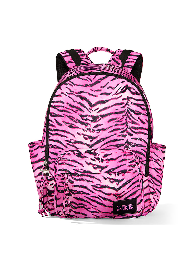 Pink Quilted Puffer Backpack - Thumbnail 3
