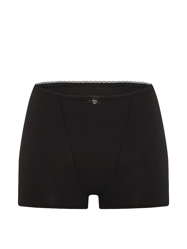 Victoria's Secret, Body by Victoria Period Mid-Rise Sleep Short, Black, offModelFront, 3 of 3