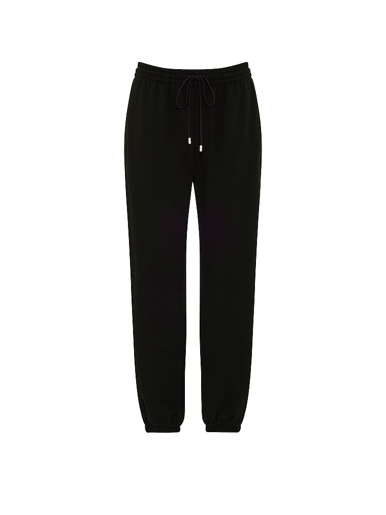 Victoria's Secret, Angel Essentials Iconic Fleece Relaxed Jogger Sweatpant, Black, offModelFront, 3 of 3