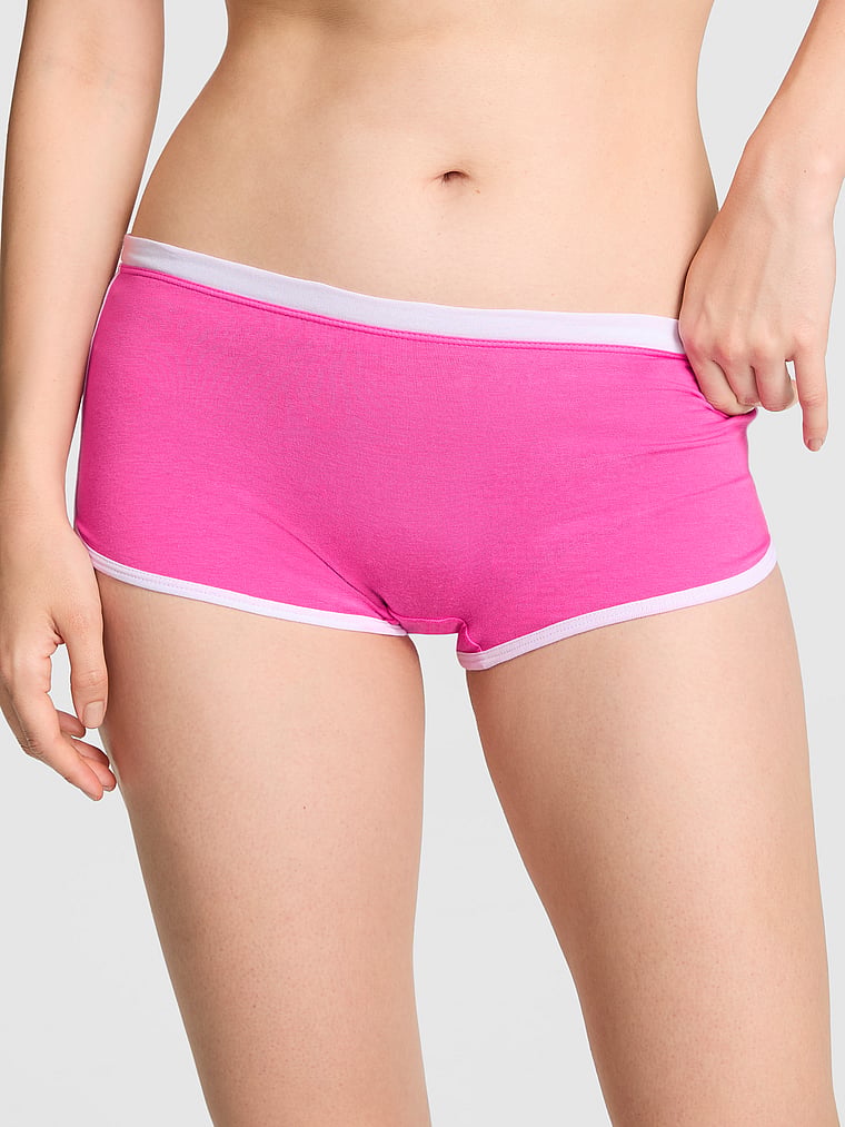 PINK Cotton Dorm Boyshort Panty, Pink, onModelBack, 2 of 3