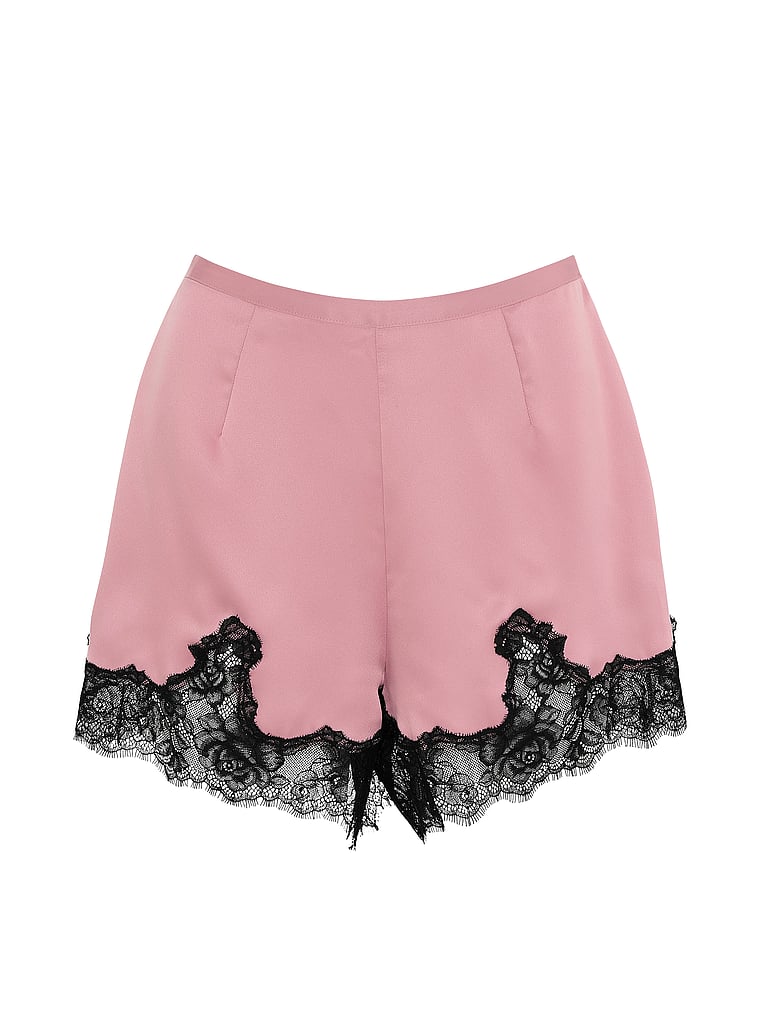 Victoria's Secret, Very Sexy Satin & Rose Lace Short, Dusk Rose, offModelFront, 4 of 4