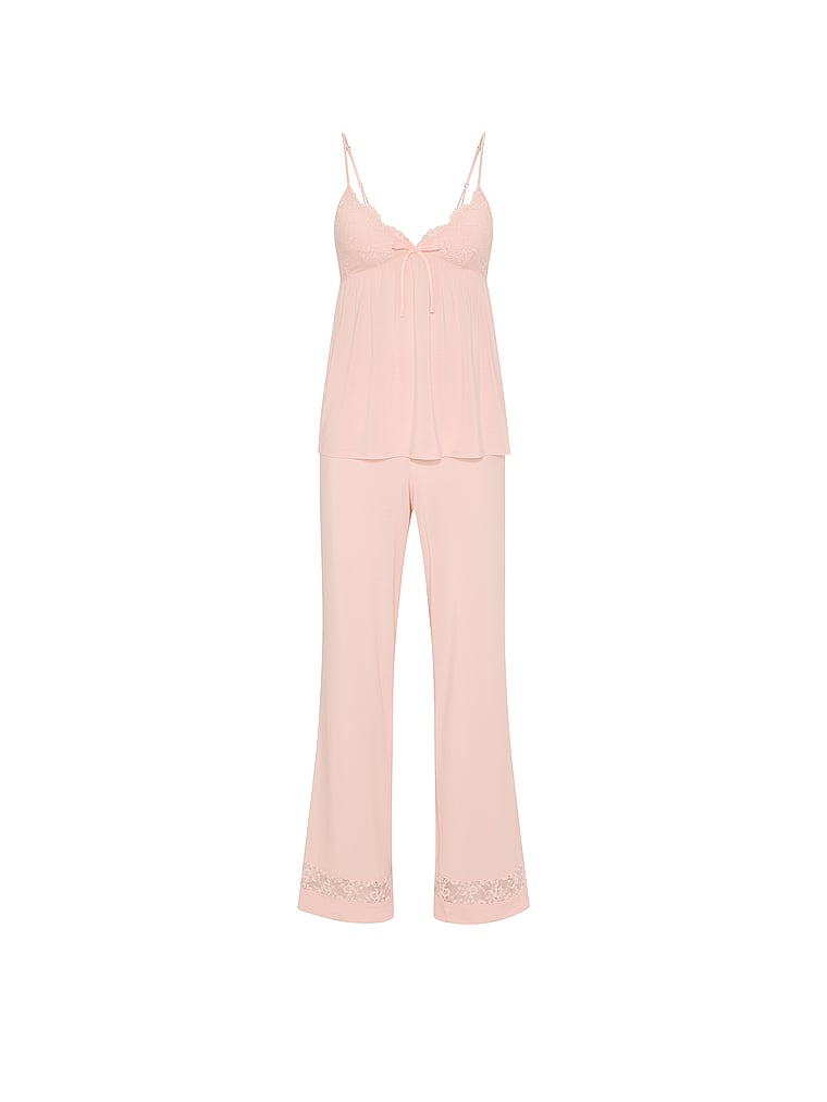 Buy SoSoft™ Modal Lace-Trim Cami & Pants Set, Purest Pink - Order