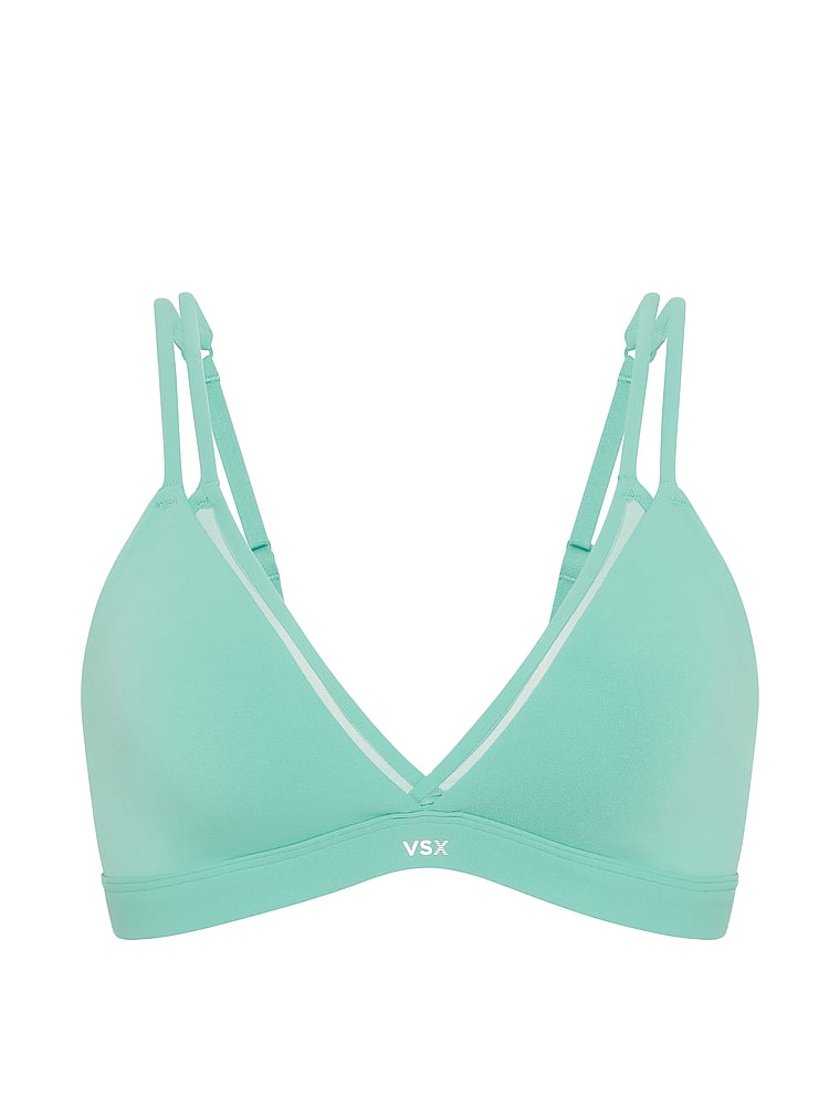 Victoria's Secret, VSX VSX Elevate™ Double-Layered Triangle Sports Bra, offModelFront, 3 of 4