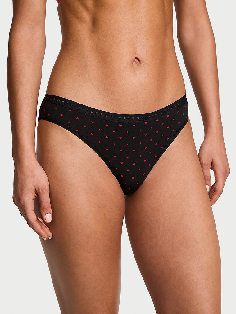 Victoria's Secret, Victoria's Secret Stretch Cotton Bikini Panty, onModelFront, 1 of 3