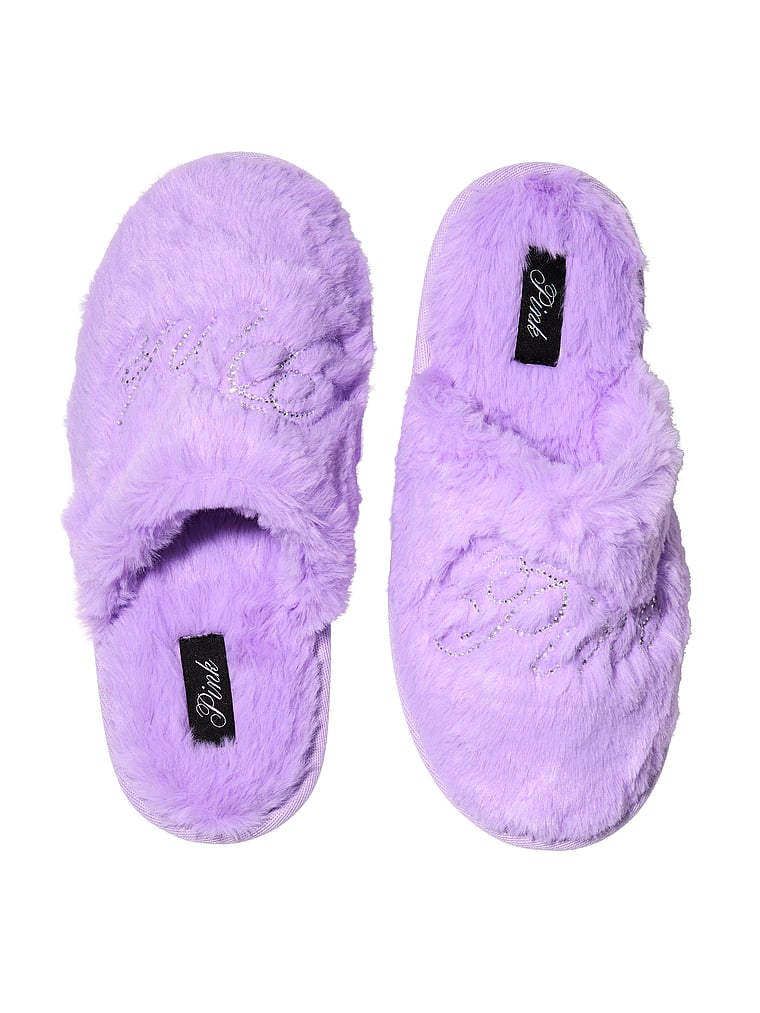 Faux-Fur Closed-Toe Slippers