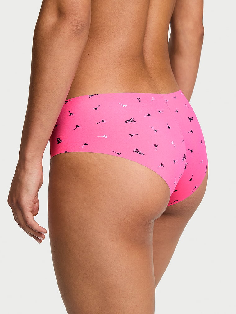 Victoria's Secret, No-Show No-Show Cotton Cheeky Panty, Bombshell Pink Martinis, onModelBack, 2 of 3 Nikita  is 5'10" or 178cm and wears Small