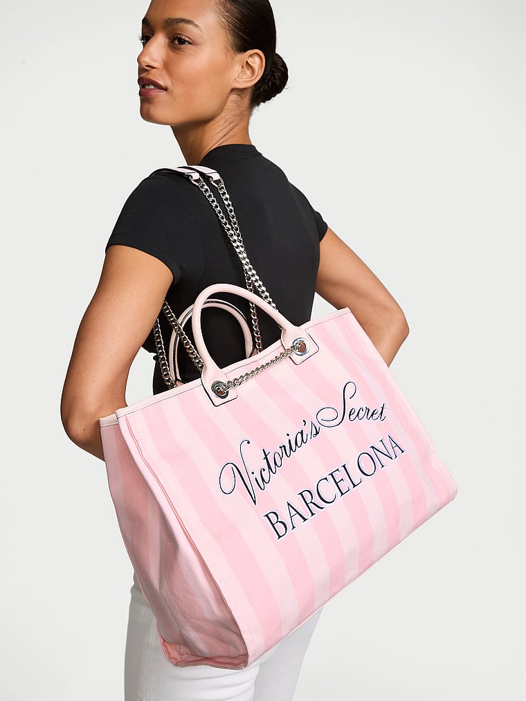 Victoria's Secret, Victoria's Secret City Exclusive Tote Bag, offModelFront, 1 of 4