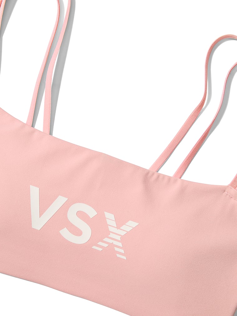 Victoria's Secret, VSX VSX Elevate™ Strappy Square-Neck Sports Bra, Dusk Pink, detail, 5 of 5