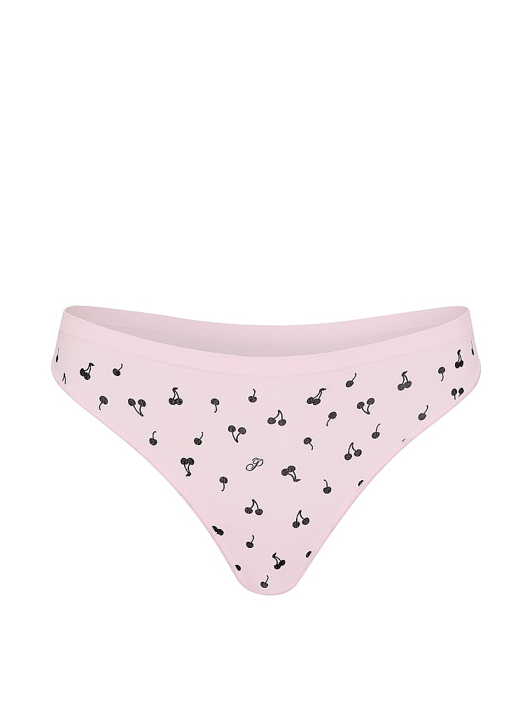 PINK Seamless High-Leg Thong Panty, Print, offModelFront, 3 of 3